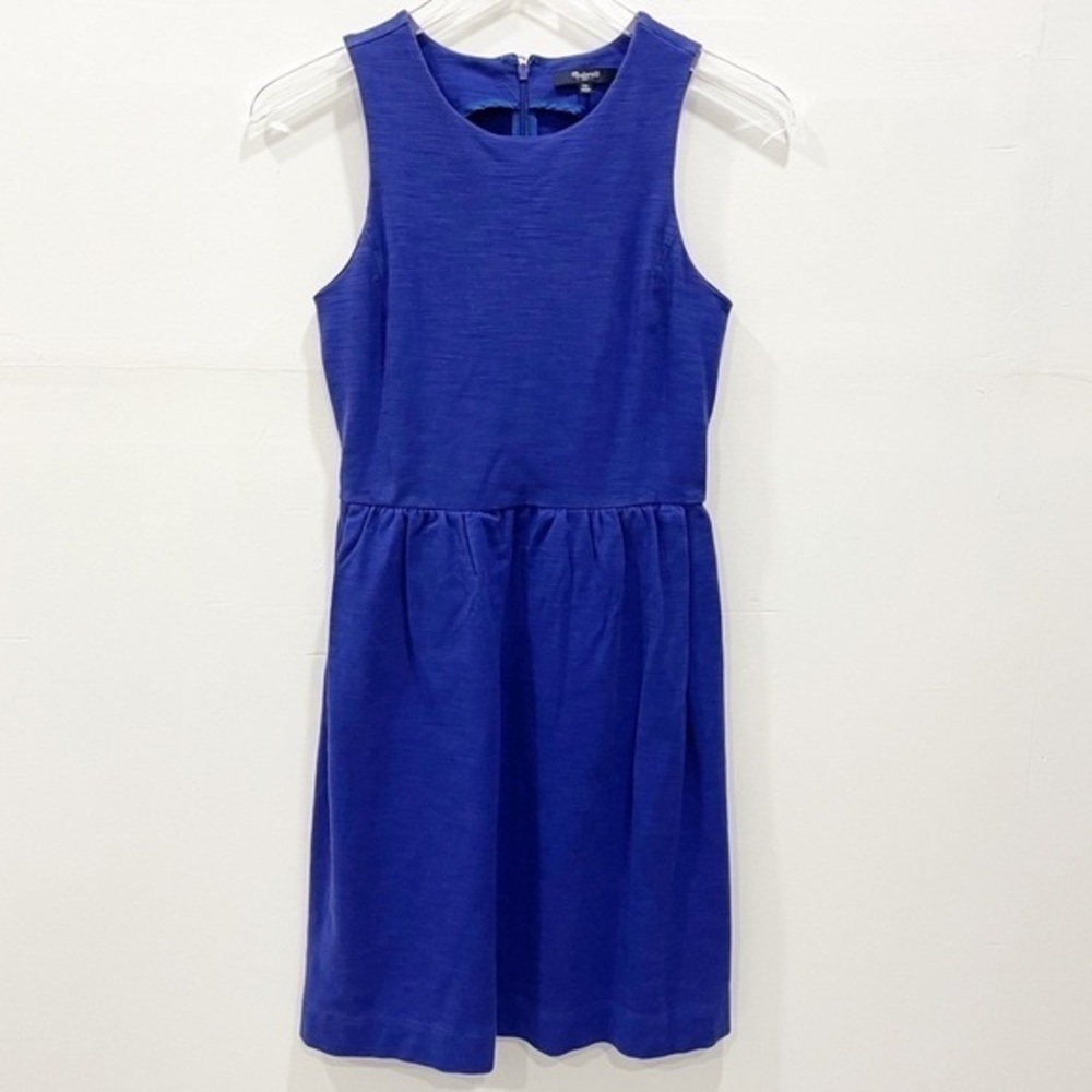 Madewell Sleeveless Fit & Flare Cotton Dress Purple XS Casual